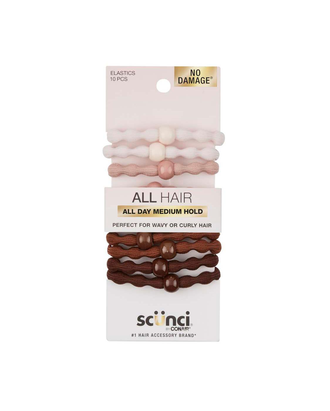 Scunci All Day Strong Hold Bead Hair Ties - Neutral; image 1 of 3