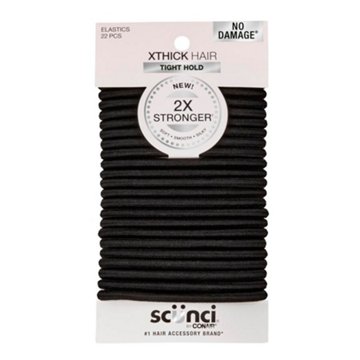 Scunci Tight Hold No Damage Extra Thick Elastics - Black