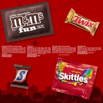 M&M'S, Snickers, Skittles & Twix Assorted Trick or Treat Halloween Candy, 60 pc