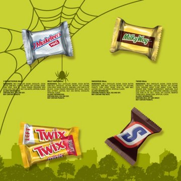Snickers, Twix, Milky Way & 3 Musketeers Minis Halloween Candy Variety Pack