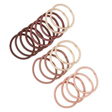 Scunci Tight Hold No Damage Hair Elastics - Brown & Gold, 18 ct