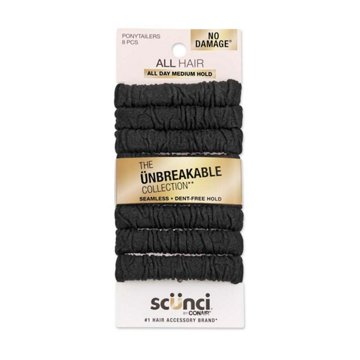 Scunci No Damage Unbreakable Ponytailers - Black 