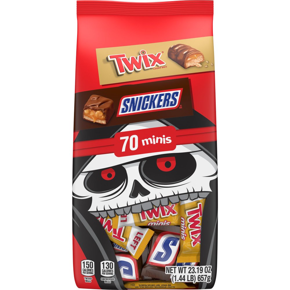 Snickers & Twix Assorted Minis Milk Chocolate Halloween Candy - Shop ...