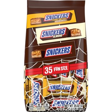 Snickers Almond & Crunchy Peanut Butter Chocolate Halloween Candy, 24.02 oz
