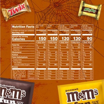 M&M'S, Snickers, Twix & Milky Way Assorted Milk Chocolate Fun Size Trick or Treat Halloween Candy