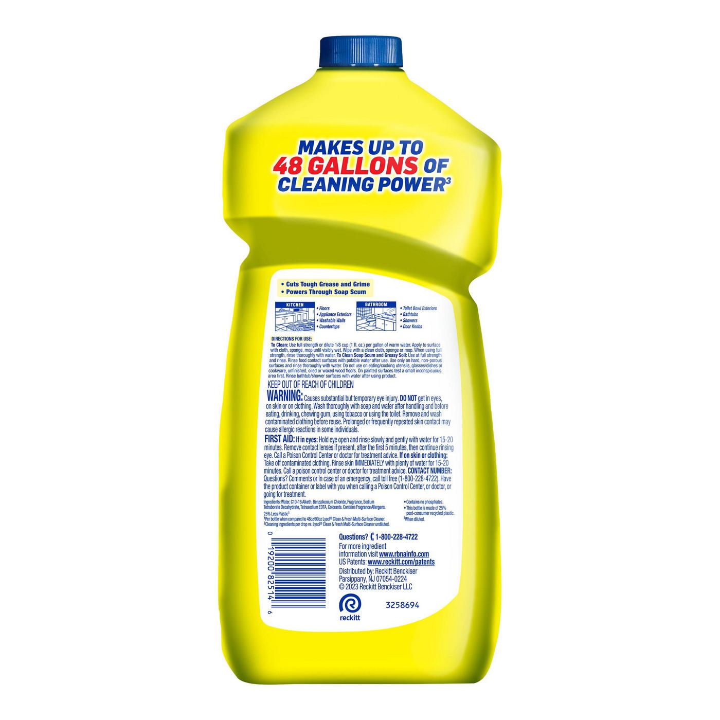 Lysol All Purpose Cleaner Pourable Multi Purpose Disinfectant - Lemon; image 2 of 7