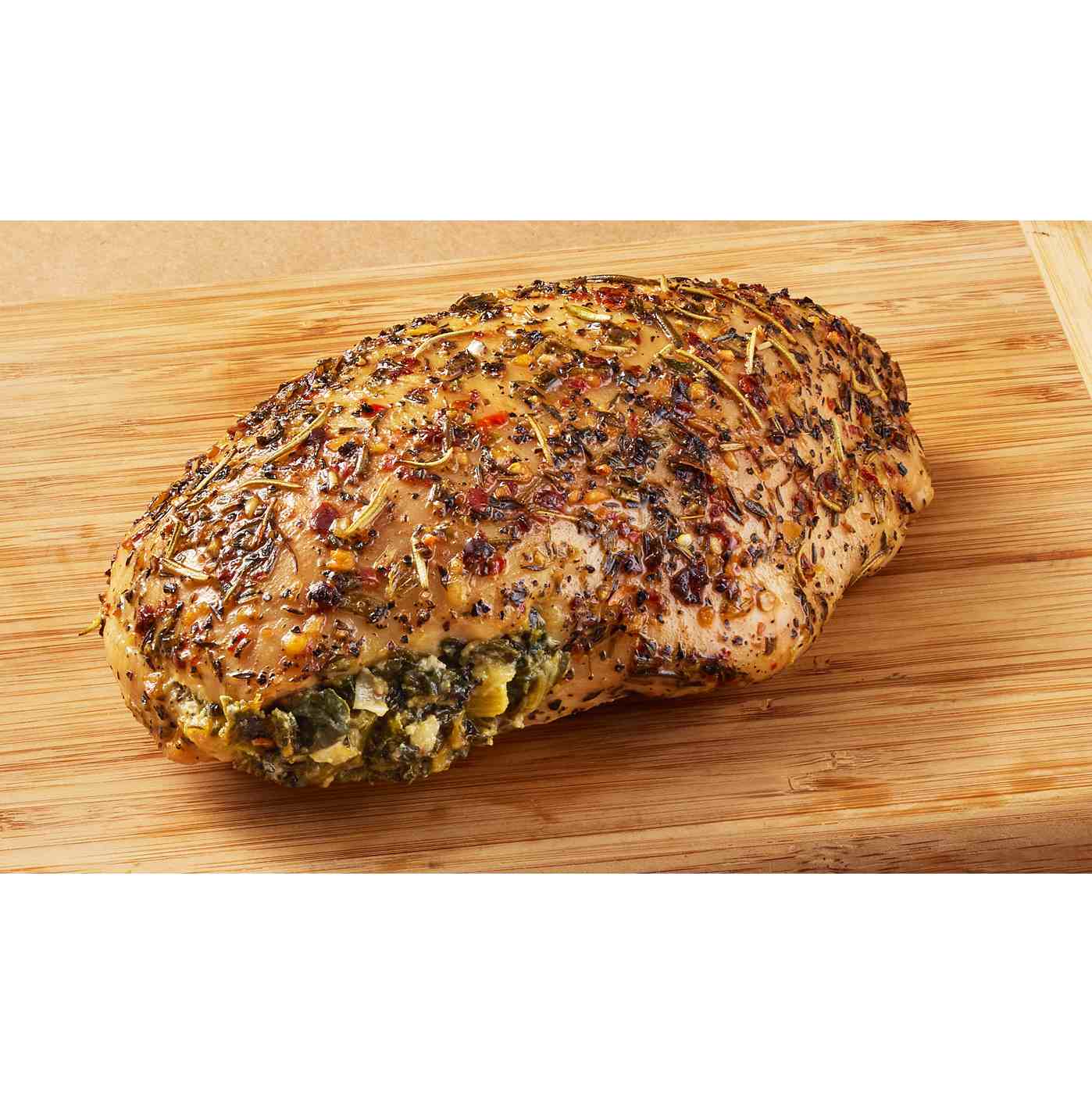 H-E-B Meat Market Spinach Sundried Tomato-Stuffed Boneless Chicken Breast; image 3 of 4