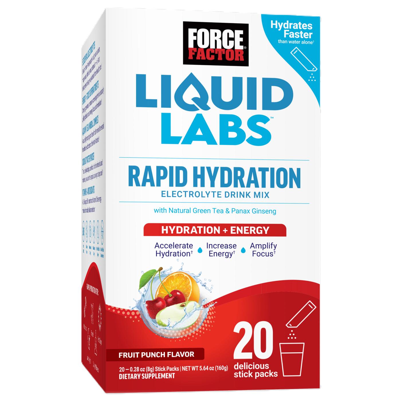 Force Factor Liquid Labs Rapid Hydration Electrolyte Drink Mix Stick Packs - Fruit Punch; image 1 of 5