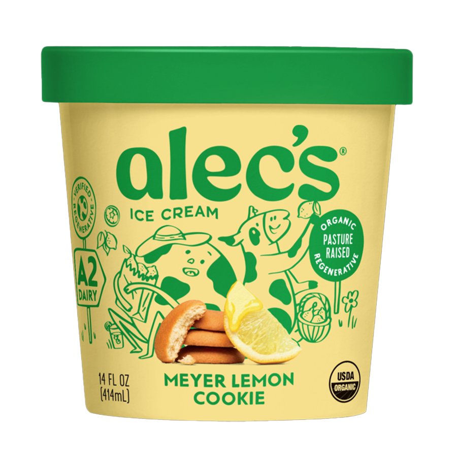 Alec's Ice Cream Meyer Lemon Cookie Ice Cream - Shop Ice cream at H-E-B