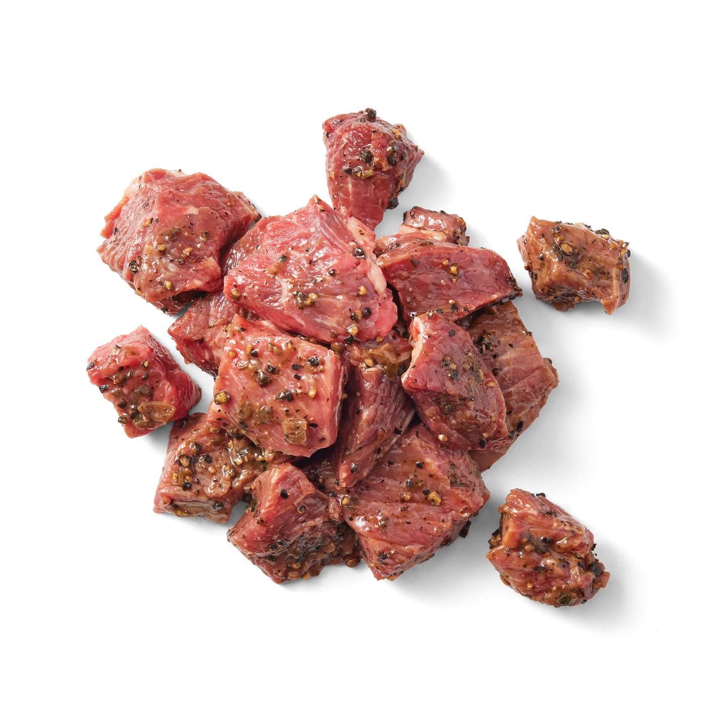 H-E-B Meat Market Marinated Boneless Beef Steak Tips - Garlic Peppercorn; image 1 of 3