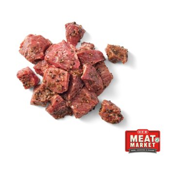 H-E-B Meat Market Marinated Boneless Beef Steak Tips - Garlic Peppercorn
