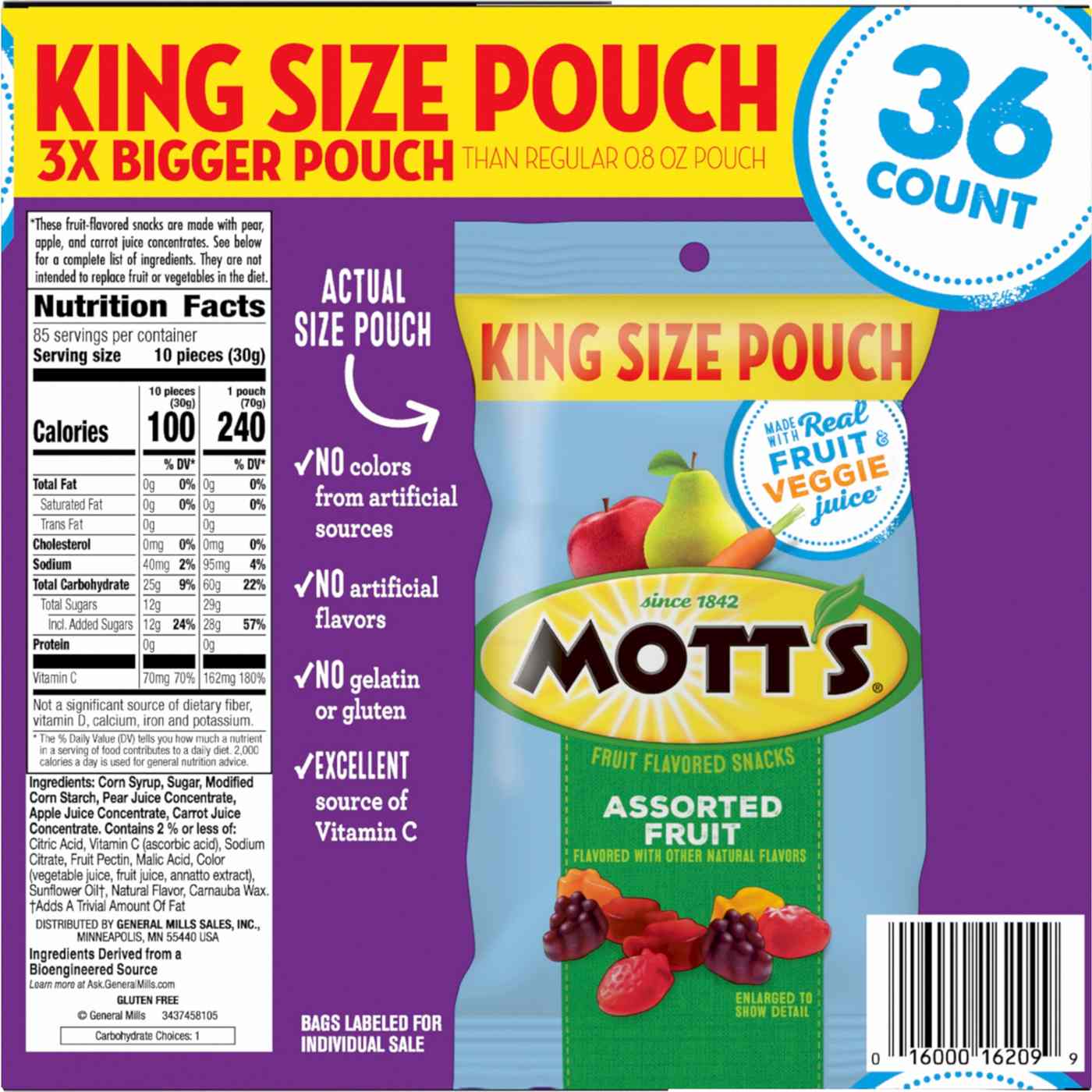 Mott's Assorted Fruit Snacks King Size Pouches; image 2 of 2