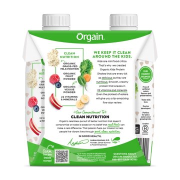 Orgain Kids' 8g Protein Shake 4 pk Cartons - Chocolate, 8.25 oz