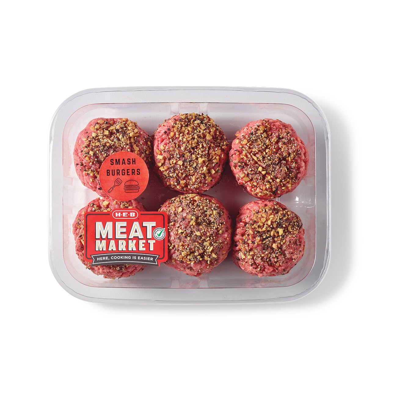 H-E-B Meat Market Seasoned Smash Burger Patties – Garlic Peppercorn ...