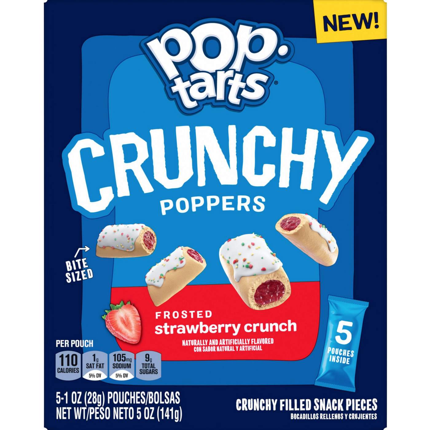 Pop-Tarts Crunchy Poppers Frosted Strawberry Crunch Crunchy Filled Snack Pieces; image 1 of 6