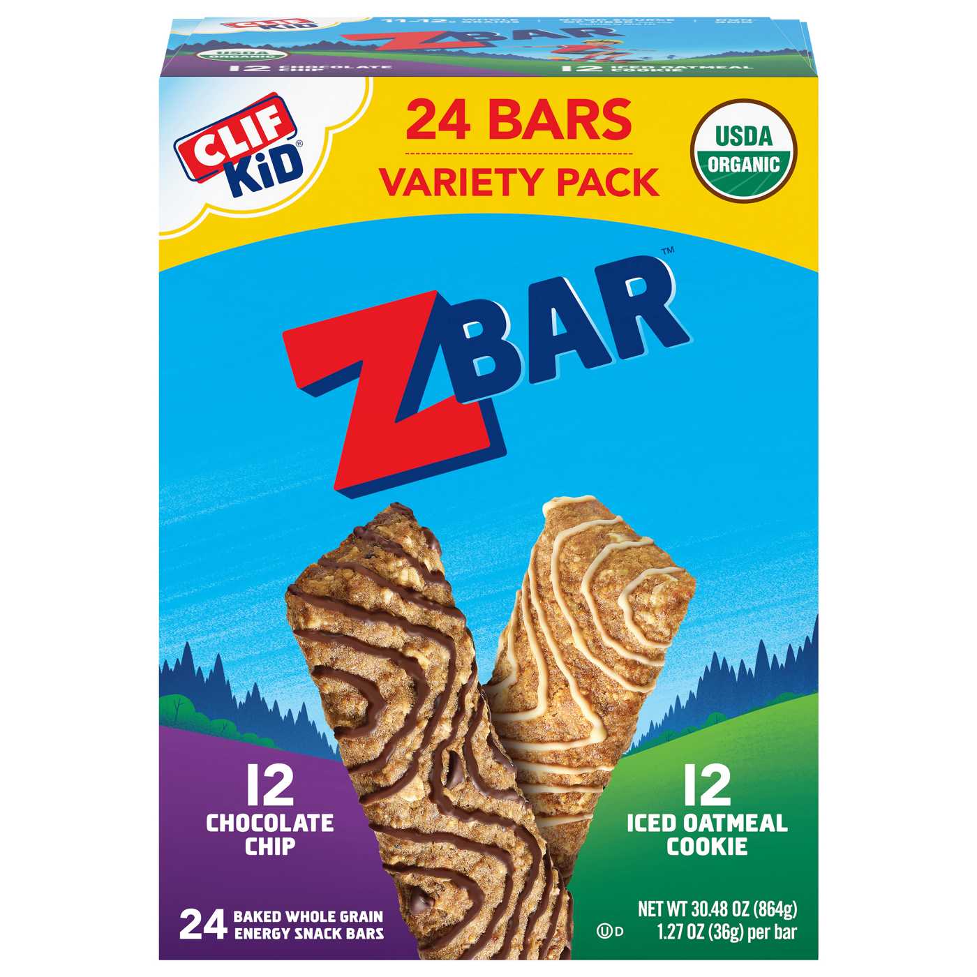 Clif Kid ZBar Energy Snack Bars Variety Pack - Chocolate Chip & Oatmeal Cookie; image 1 of 6