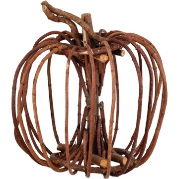 Blue Orange Pottery Grapevine Fall Pumpkin, Medium