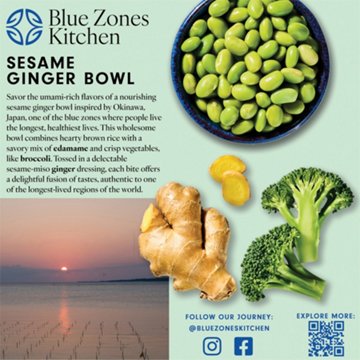 Blue Zones Kitchen Sesame Ginger Bowl Frozen Meal