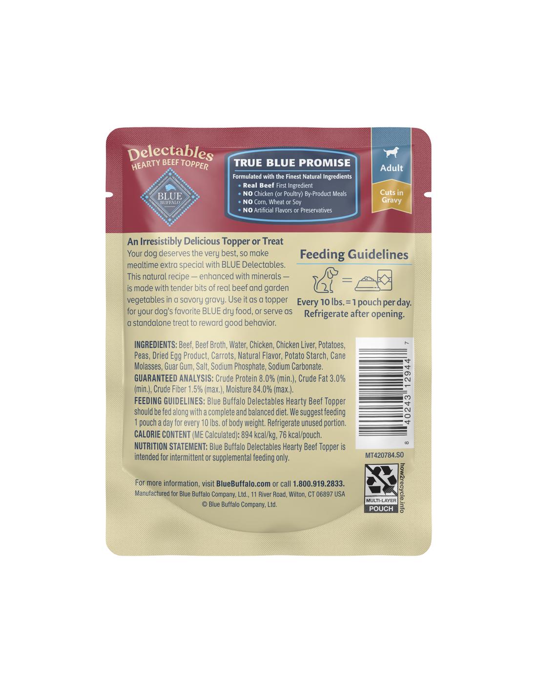 Blue Buffalo Delectables Beef Topper Wet Dog Food Shop Food at HEB