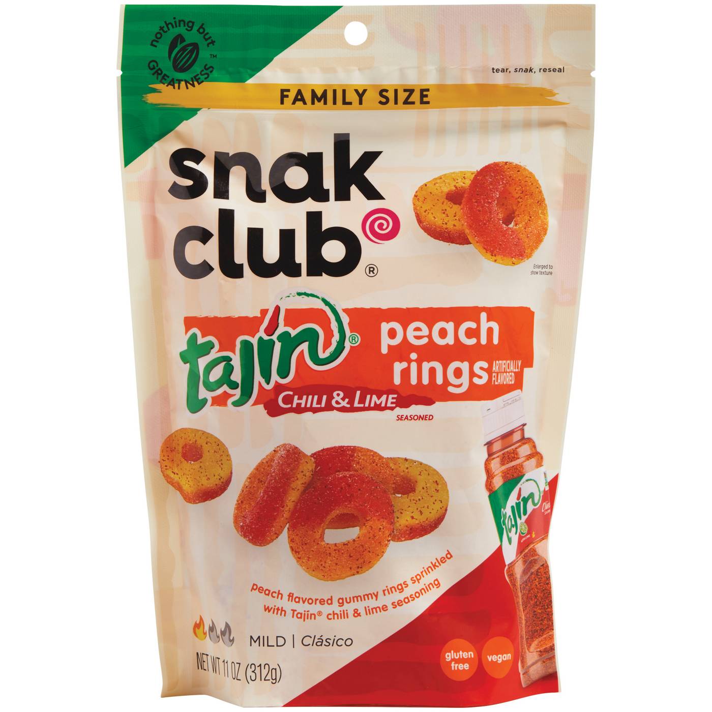 Snak Club Tajin Peach Rings Candy - Family Size; image 1 of 2