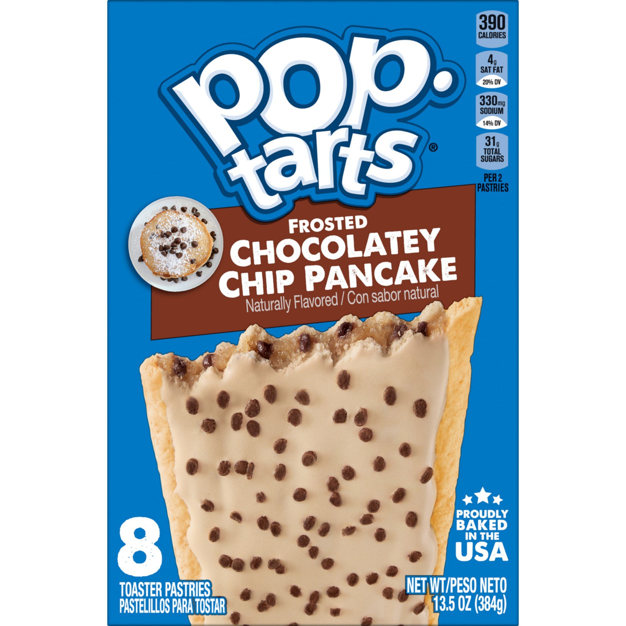 PopTarts Frosted Chocolatey Chip Pancake Toaster Pastries, 13.5 oz