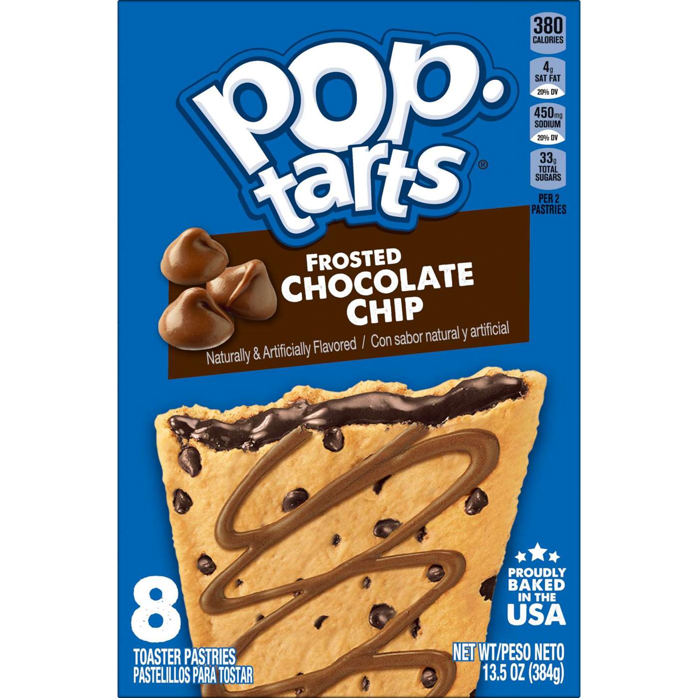 Pop-Tarts Chocolate Chip Drizzle Toaster Pastries; image 1 of 5