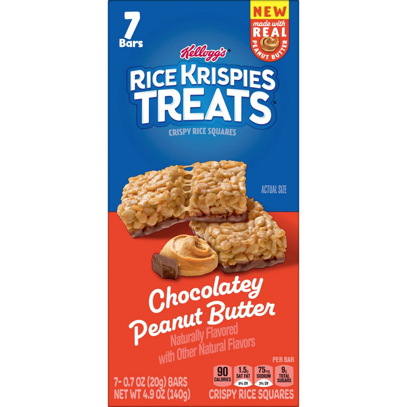 Rice Krispies Treats Chocolatey Peanut Butter Crispy Rice Squares; image 1 of 5