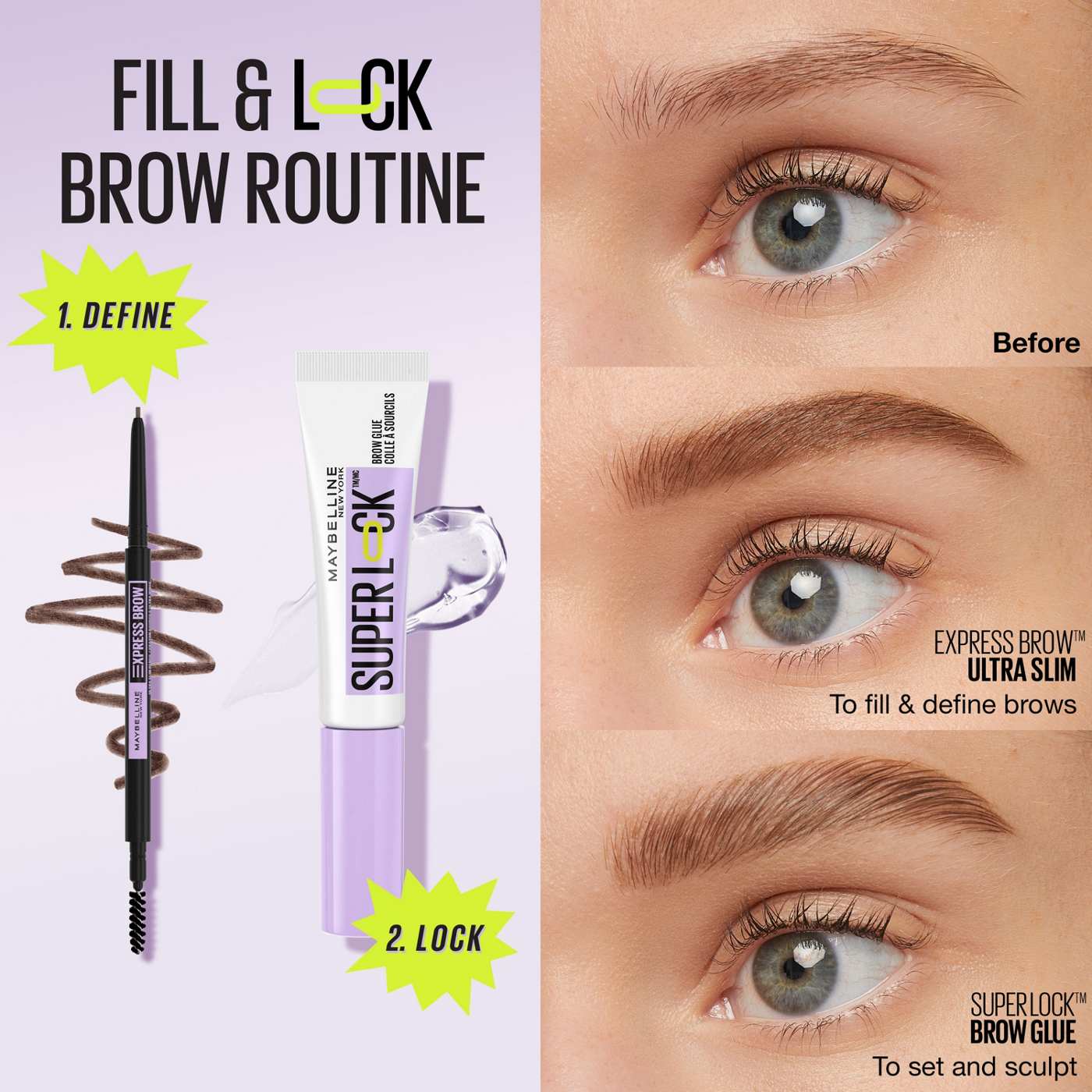 Maybelline Eyestudio Super Lock Brow Glue Eyebrow Gel - Clear; image 2 of 5