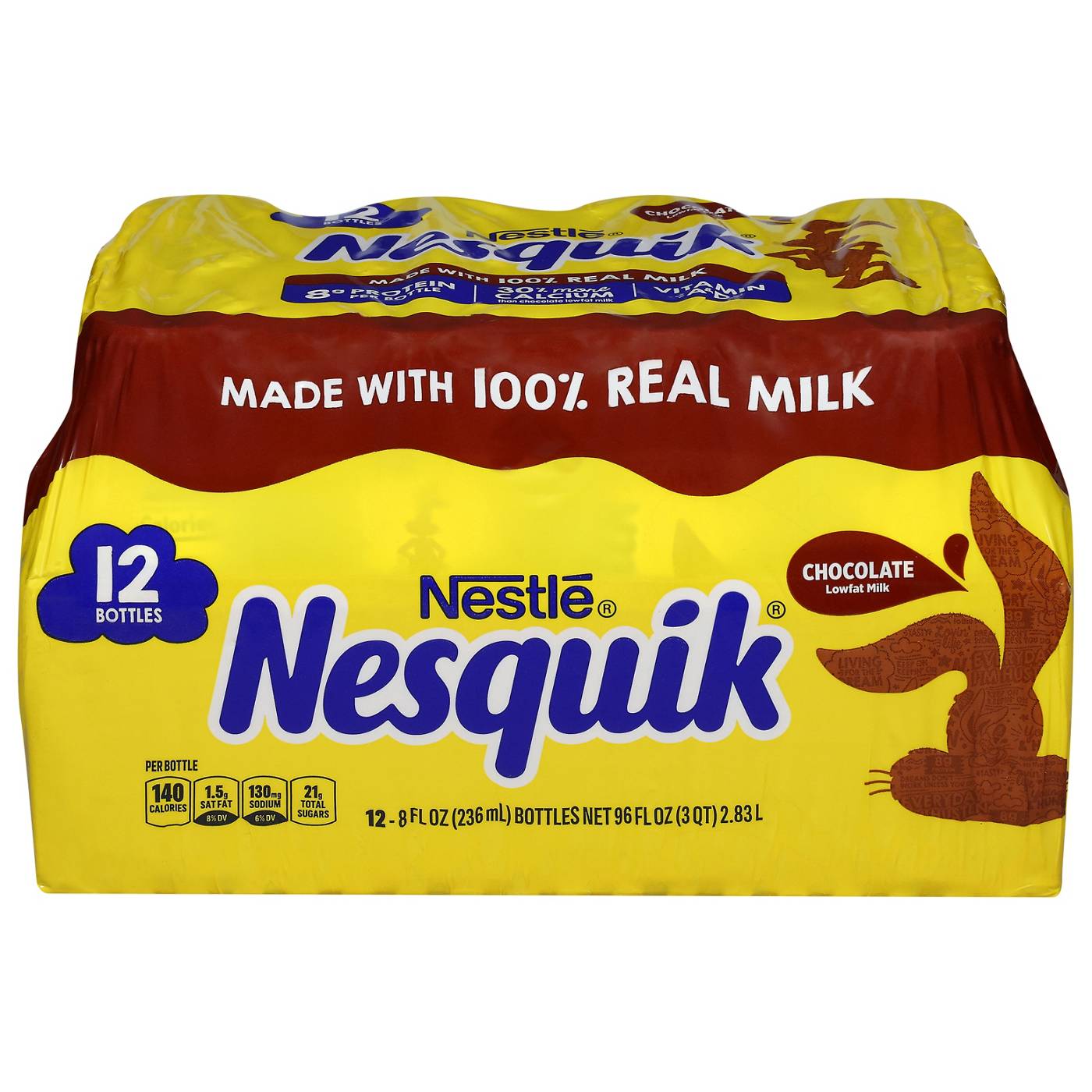 Nestle Nesquik Lowfat Chocolate Milk 12 pk Bottles; image 1 of 8