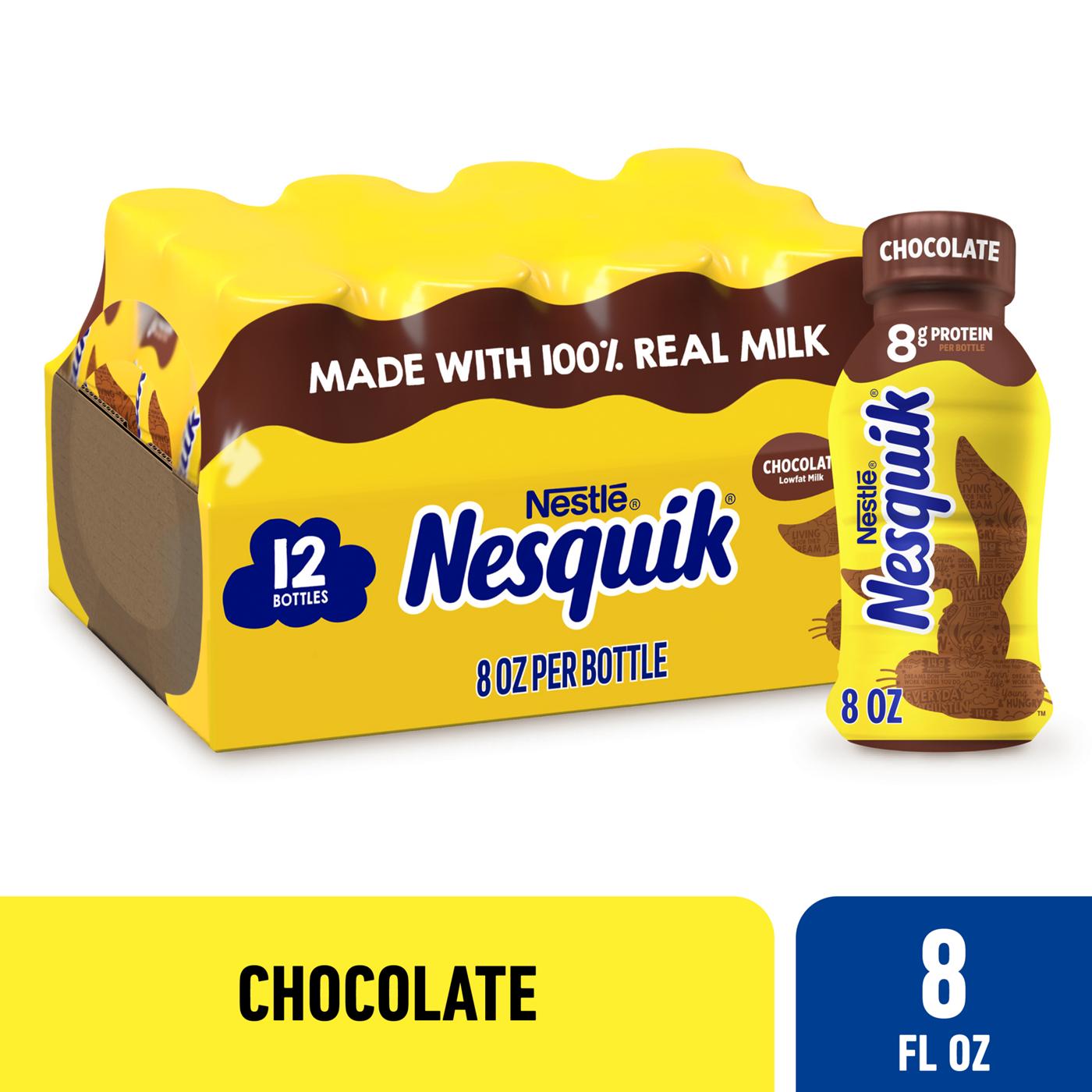 Nestle Nesquik Lowfat Chocolate Milk 12 pk Bottles; image 5 of 8