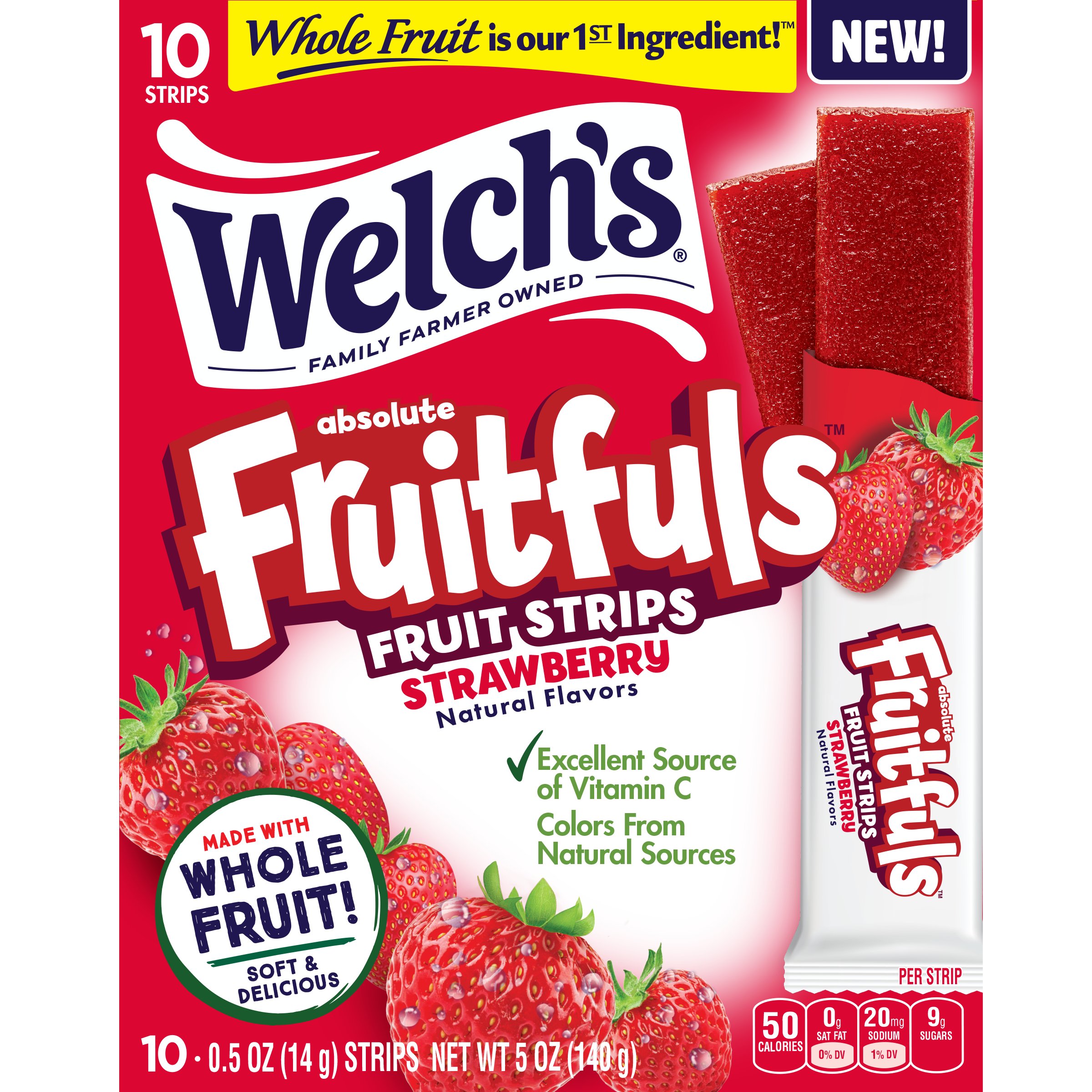 Welch's Fruitfuls Strawberry Fruit Strips - Shop Fruit snacks at H-E-B