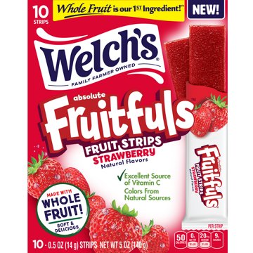 Welch's Fruitfuls Strawberry Fruit Strips, 10 ct