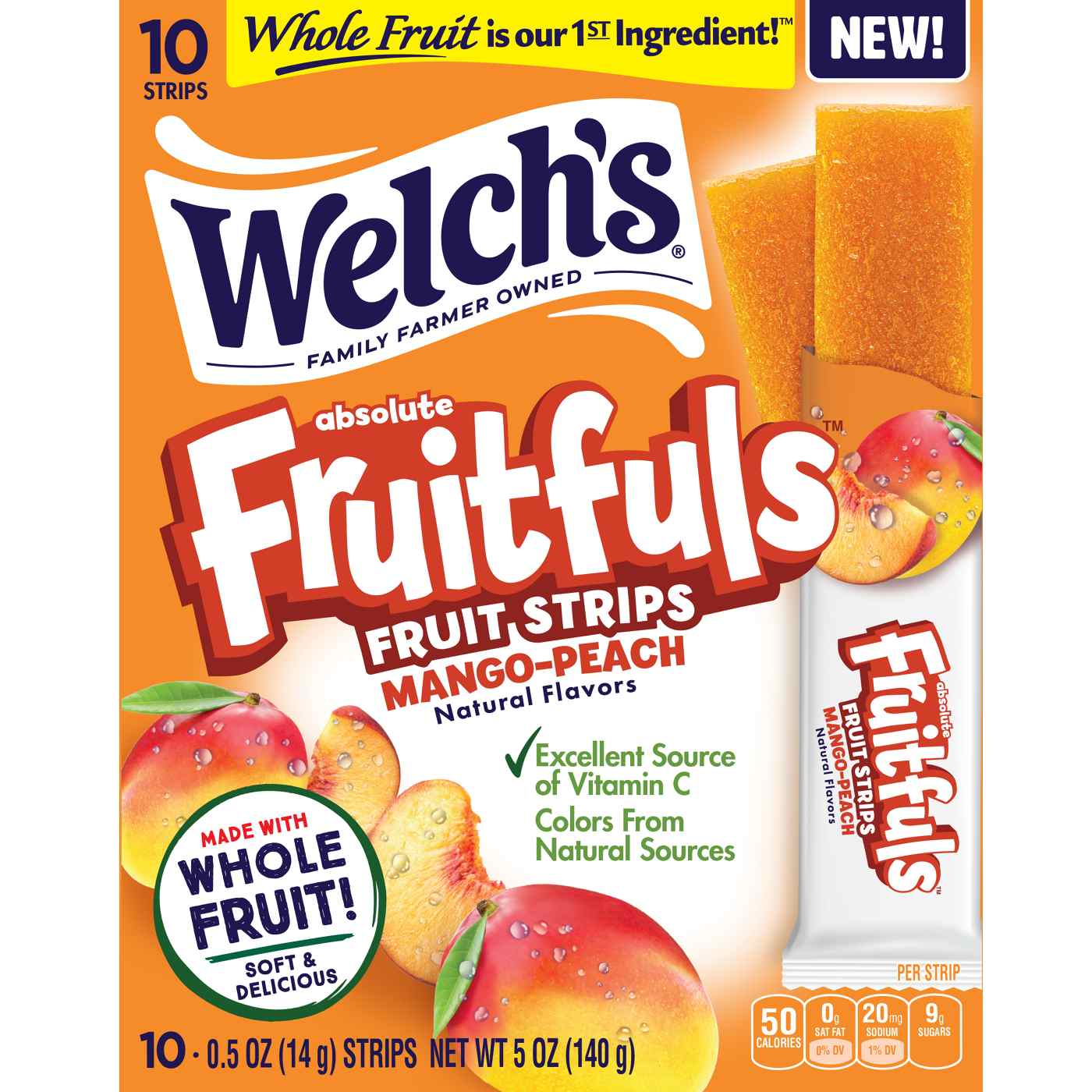 Welch's Fruitfuls Mango Peach Fruit Strips; image 1 of 3