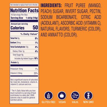 Welch's Fruitfuls Mango Peach Fruit Strips, 10 ct