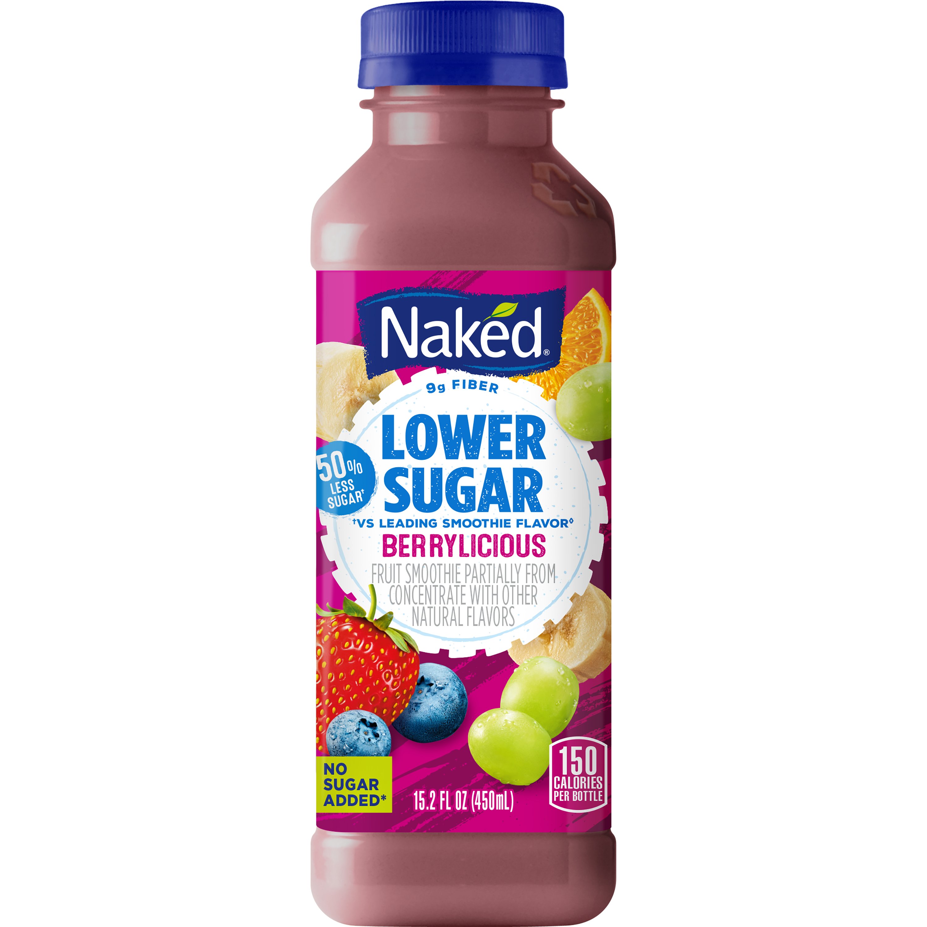 Naked Juice Lower Sugar Berrylicious Fruit Smoothie (Sold Cold) - Shop  Shakes & Smoothies at H-E-B