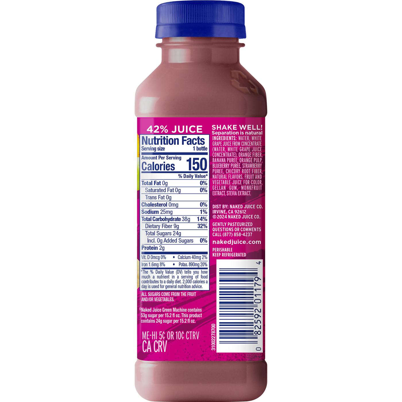 Naked Juice Lower Sugar Berrylicious Fruit Smoothie (Sold Cold); image 3 of 4