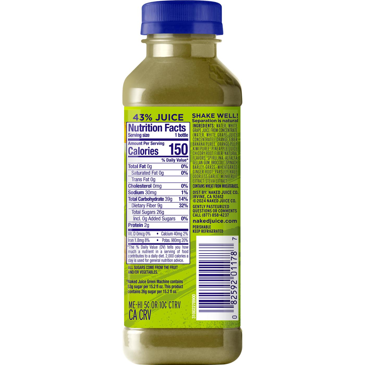 Naked Juice Lower Sugar Glorious Greens Fruit Smoothie; image 3 of 4