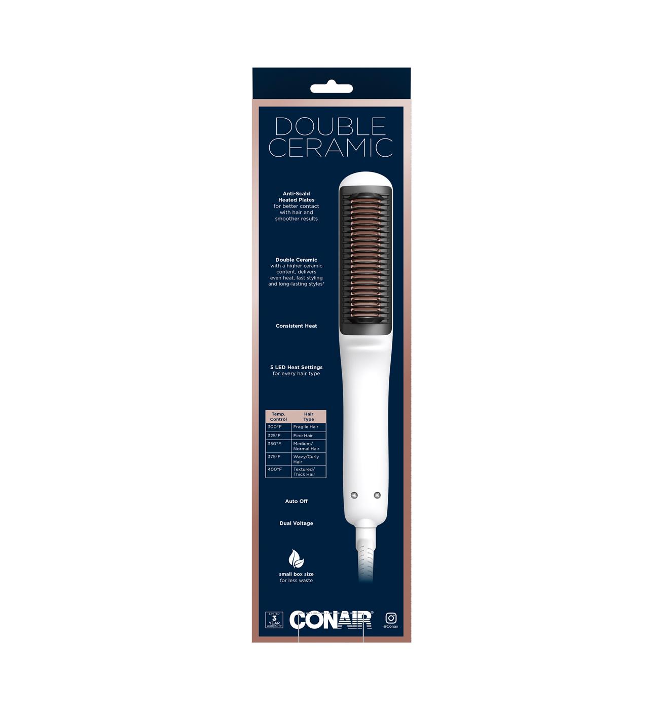 Conair Double Ceramic Heated Straight Brush; image 2 of 2