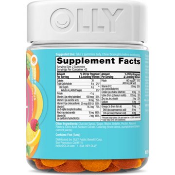 OLLY Prenatal Multivitamin Folic Acid, DHA, & Omega-3 Gummies - Sweet Citrus, 84 ct