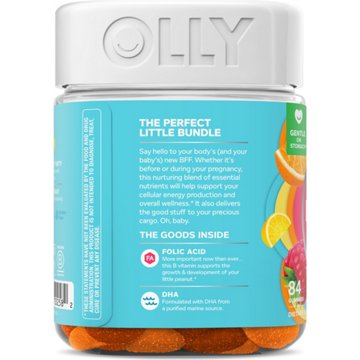 OLLY Prenatal Multivitamin Folic Acid, DHA, & Omega-3 Gummies - Sweet Citrus, 84 ct