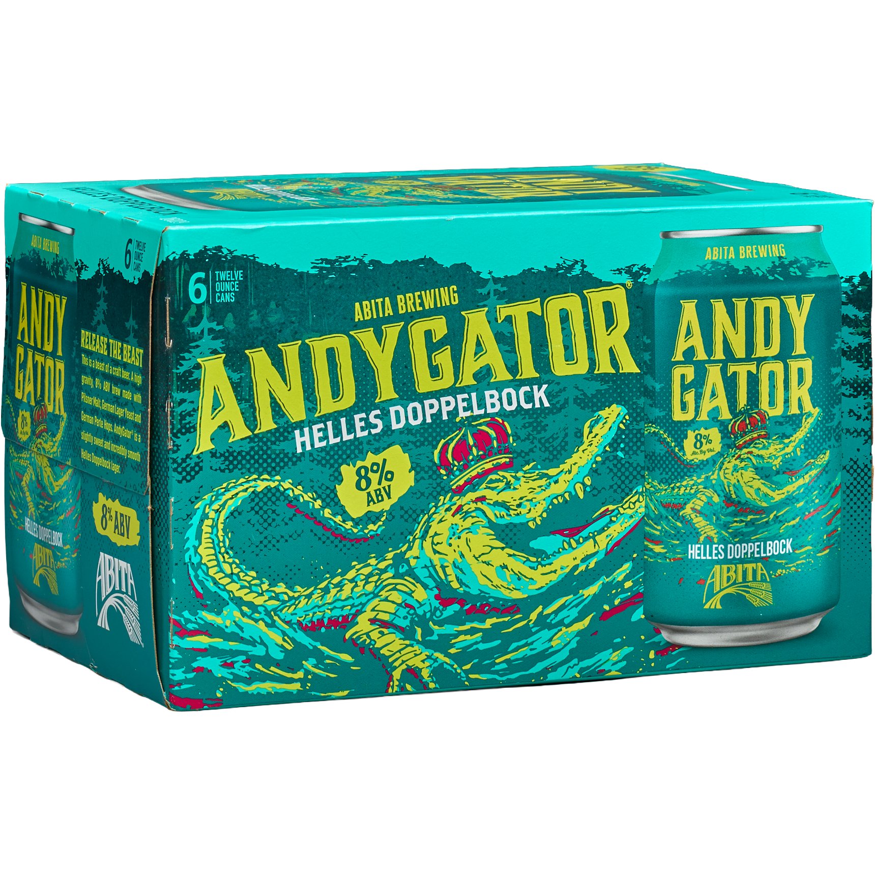 Abita Andygator Helles Doppelbock Craft Beer 6 pk Cans, 12 oz | Central ...