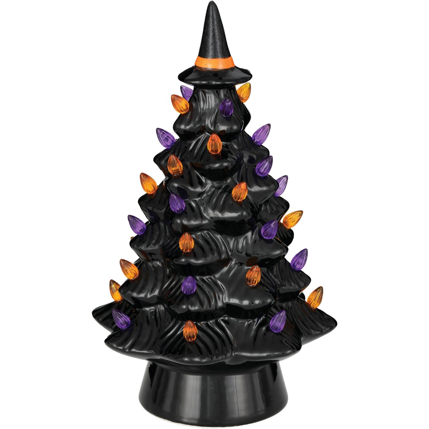 Destination Holiday Halloween Ceramic Witch Hat Light Up Tree; image 1 of 3