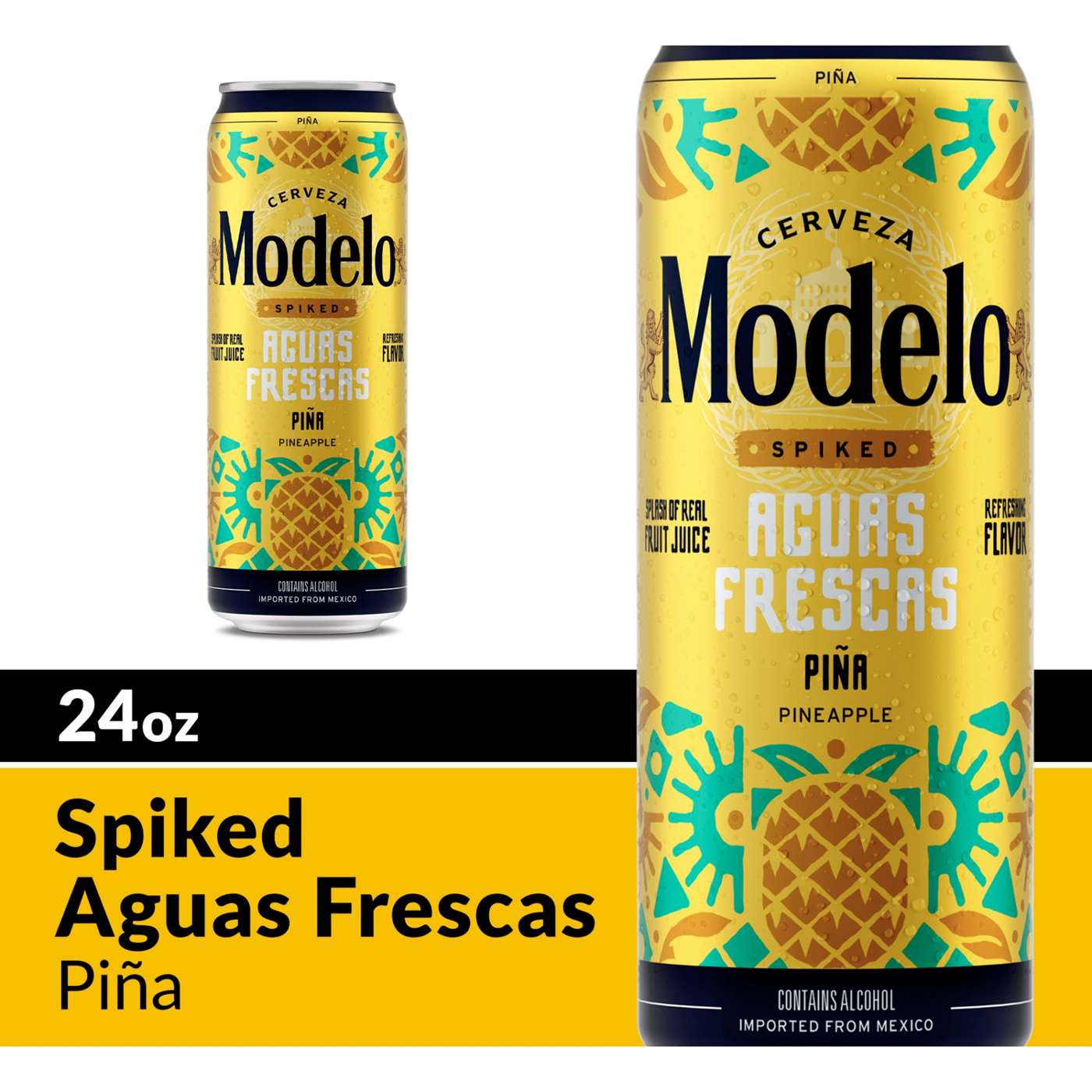 Modelo Spiked Aguas Frescas Pina Flavored Malt Beverage 24 oz Can; image 7 of 8