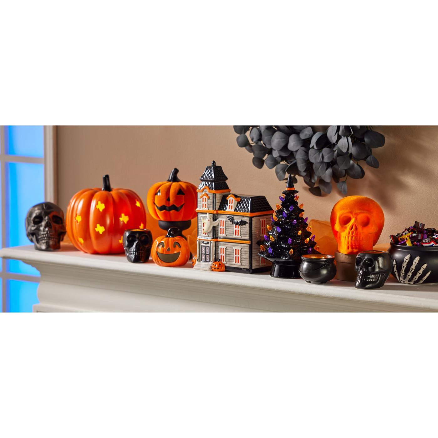 Destination Holiday Halloween Ceramic Jack-O-Lantern Candle Holder; image 2 of 2