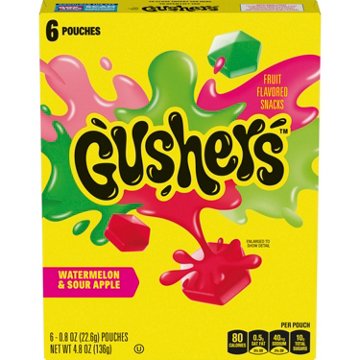 Gushers Watermelon & Sour Apple Fruit Snacks, 6 ct