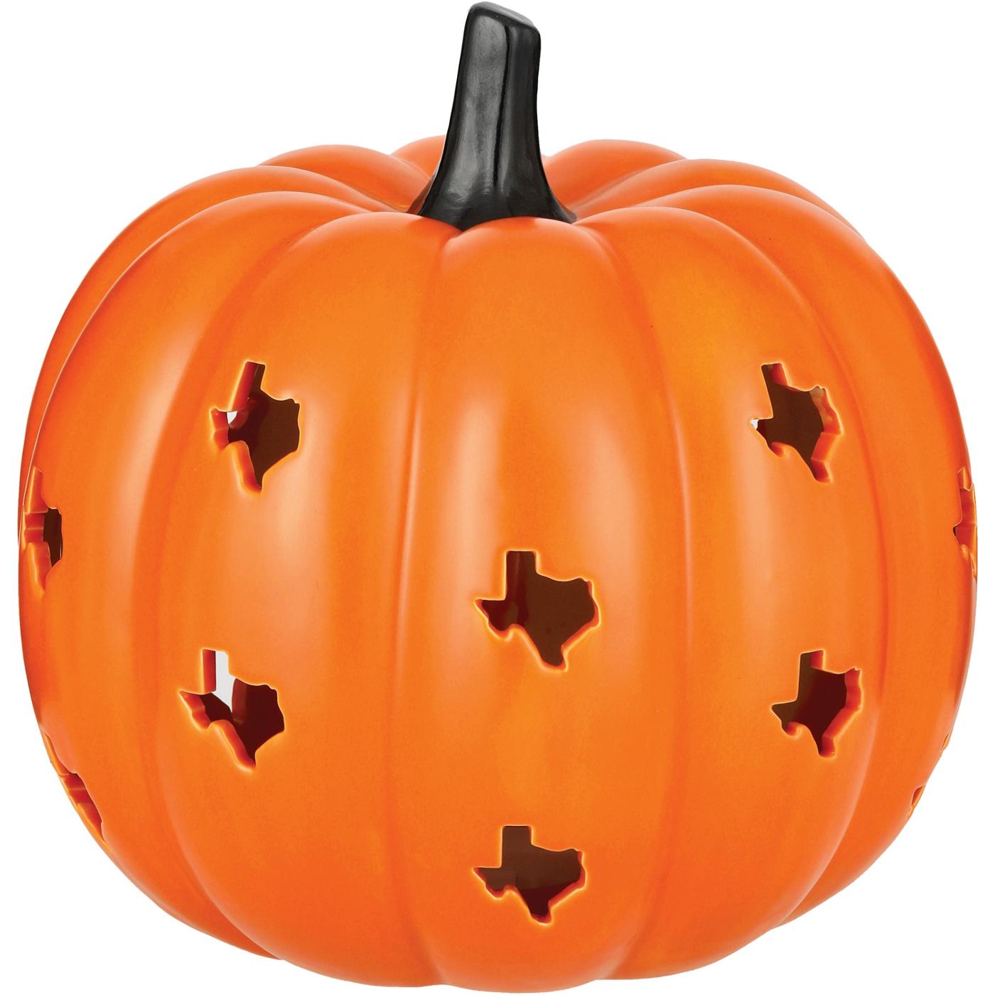 Destination Holiday Fall Texas Light Up Pumpkin; image 1 of 3