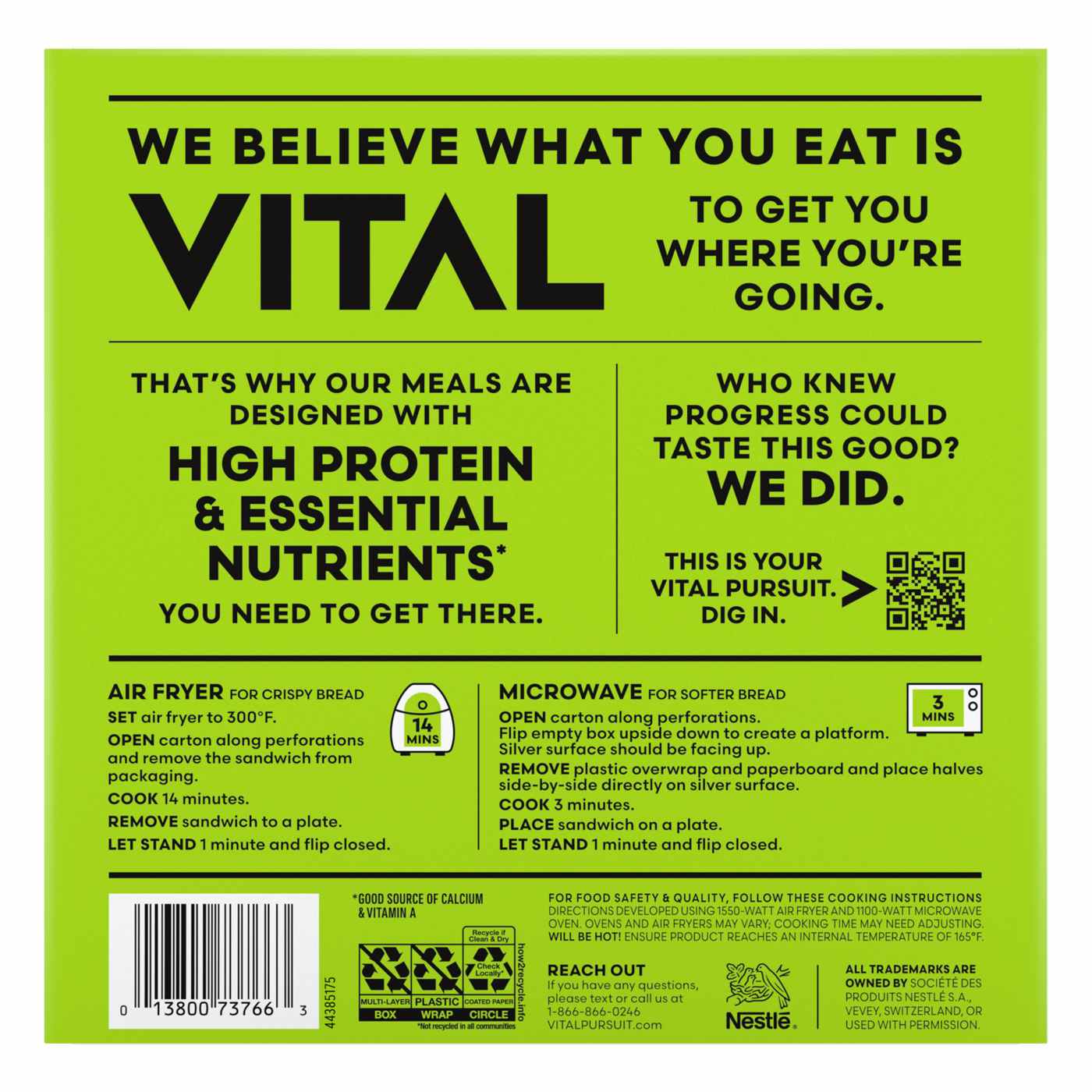 Vital Pursuit by Life Cuisine Chicken, Spinach and Artichoke High Protein Sandwich Melt; image 2 of 6