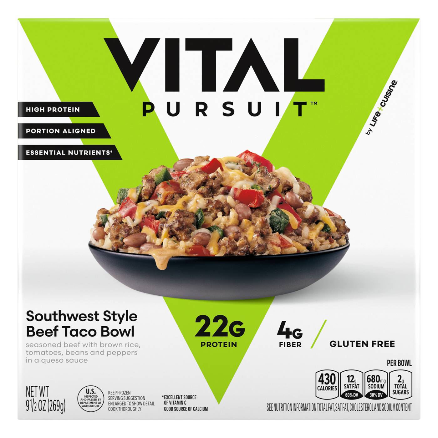 Vital Pursuit by Life Cuisine Southwest Style High Protein Beef Taco Bowl; image 1 of 6