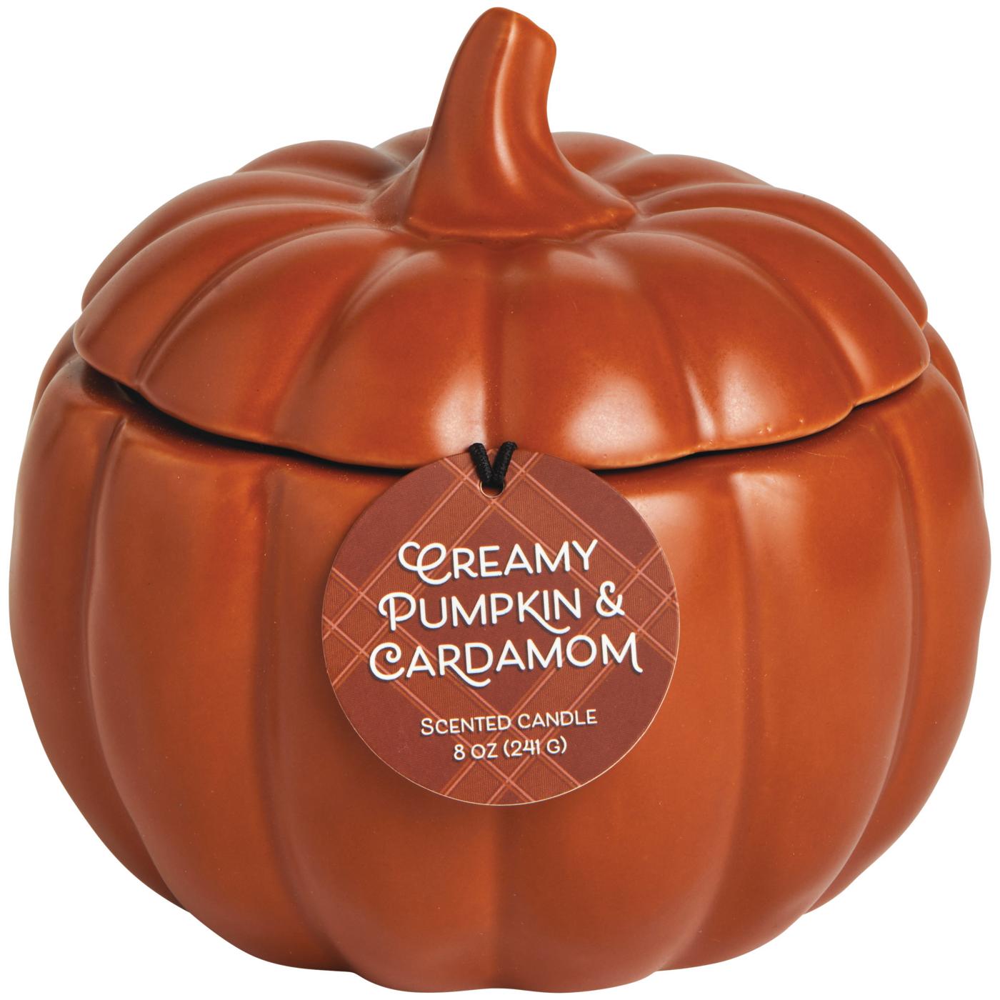 Destination Holiday Fall Ceramic Pumpkin Jar Candle - Creamy Pumpkin & Cardamom; image 1 of 2