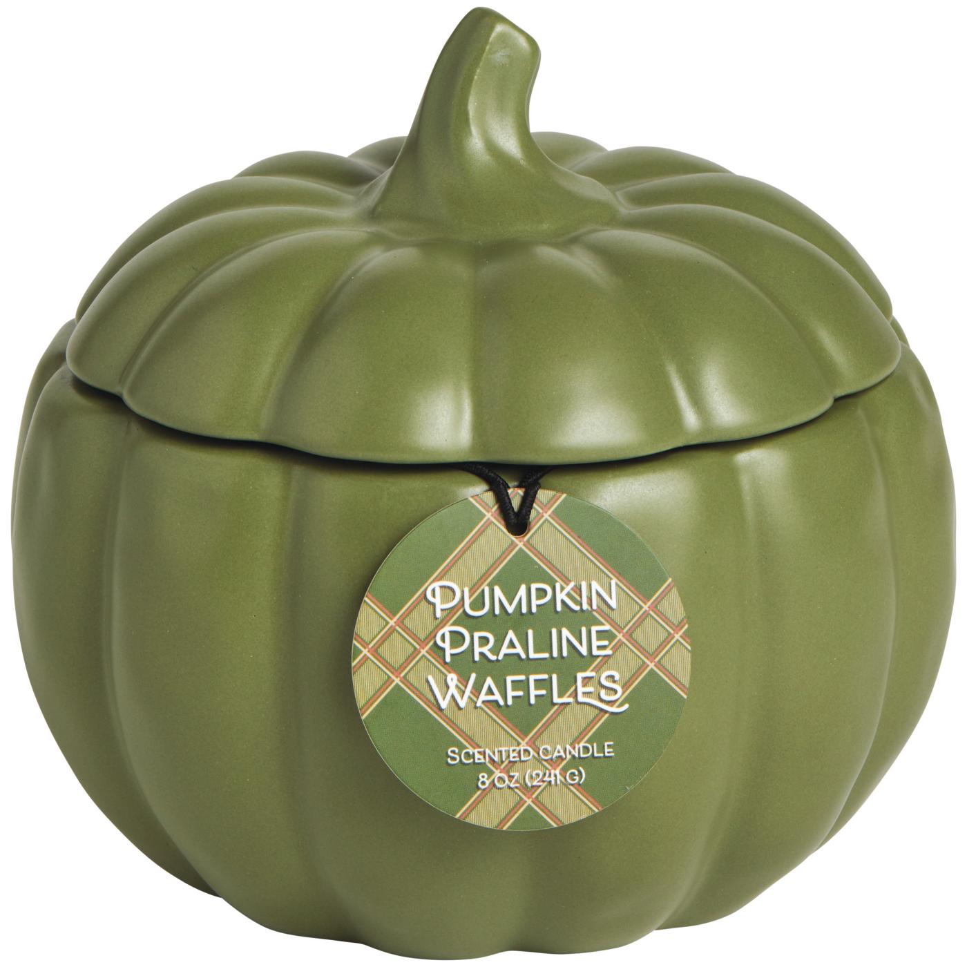 Destination Holiday Fall Ceramic Pumpkin Jar Candle - Pumpkin Praline Waffles; image 1 of 2